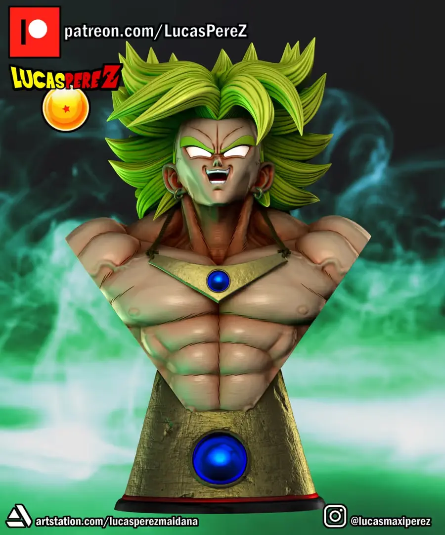 Broly Busto Archivo Stl Para Impresion 3D