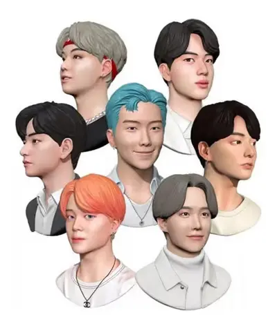 Bts Bustos Pack Archivos Stl Obj Impresión 3d