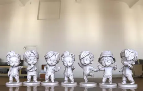 Bts Chibi Pack Archivos Stl Obj Impresión 3d