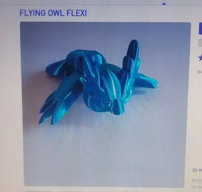 Búho Volador Flexi Archivo Stl Obj Para Impresion 3D