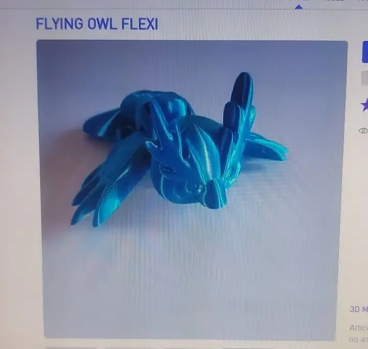 Búho Volador Flexi Archivo Stl Obj Para Impresion 3D