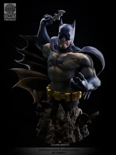 Busto Batman Boomcomics Archivo Stl Obj Para Impresion 3D