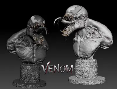 Busto Venom Spiderman Archivo STL OBJ para Impresion 3D