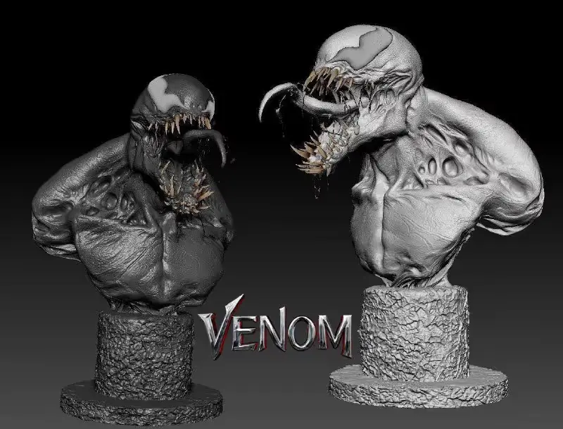 Busto Venom Spiderman Archivo STL OBJ para Impresion 3D