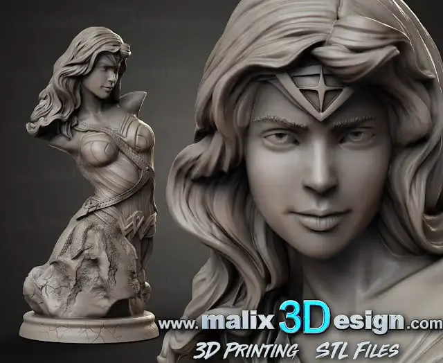 Bustor Wonder Woman DC Archivo STL OBJ para Impresion 3D