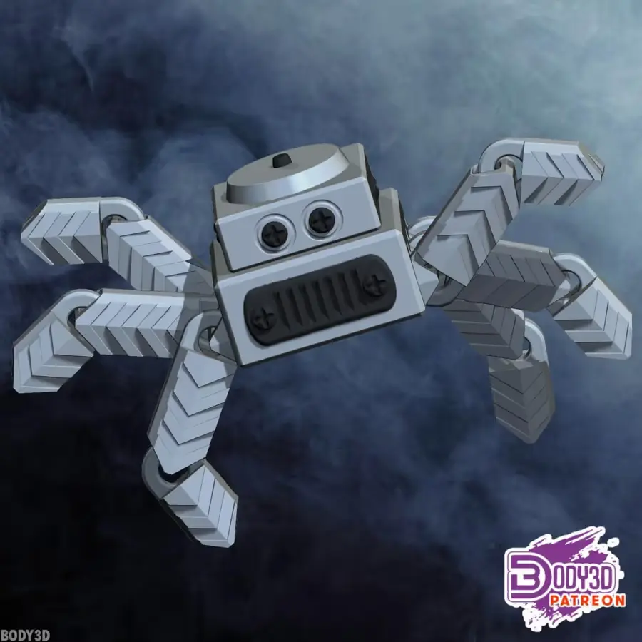 Cangrejo Robotico Archivo STL OBJ para Impresion 3D