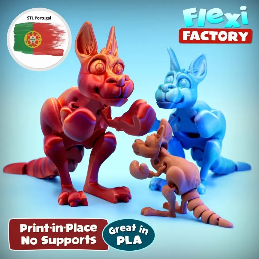 Canguro Flexi Archivo STL OBJ para Impresion 3D