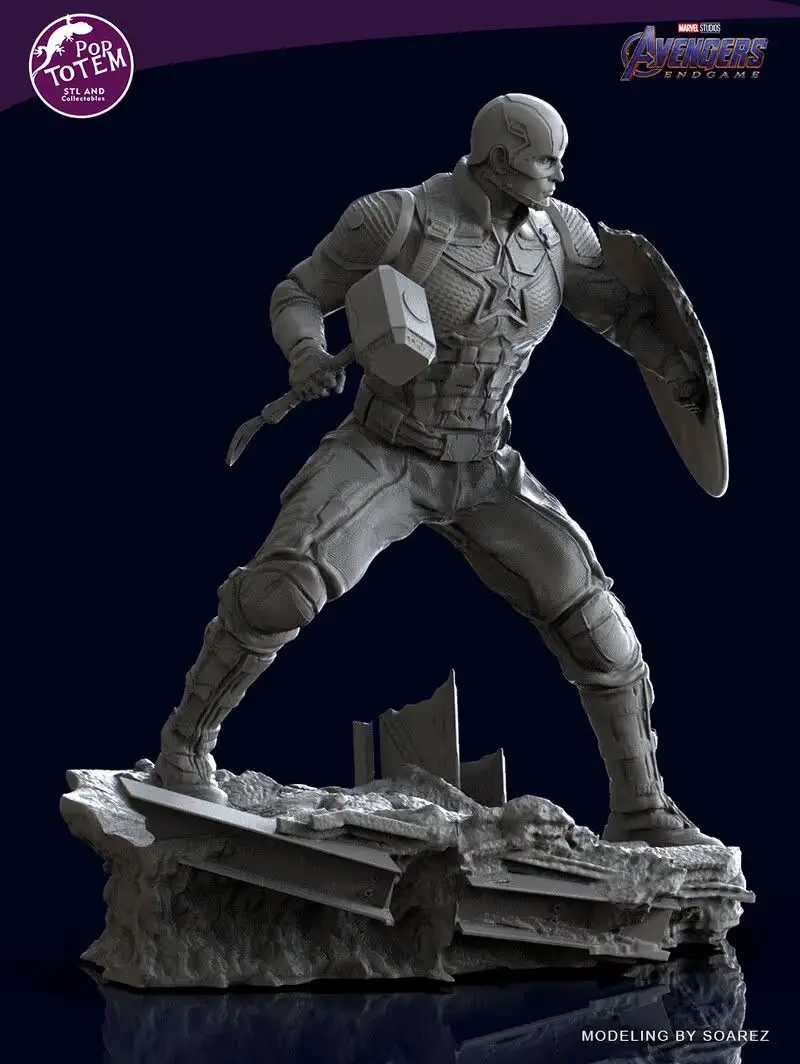 Capitan America Avengers Endgame Archivo STL Impresion 3D