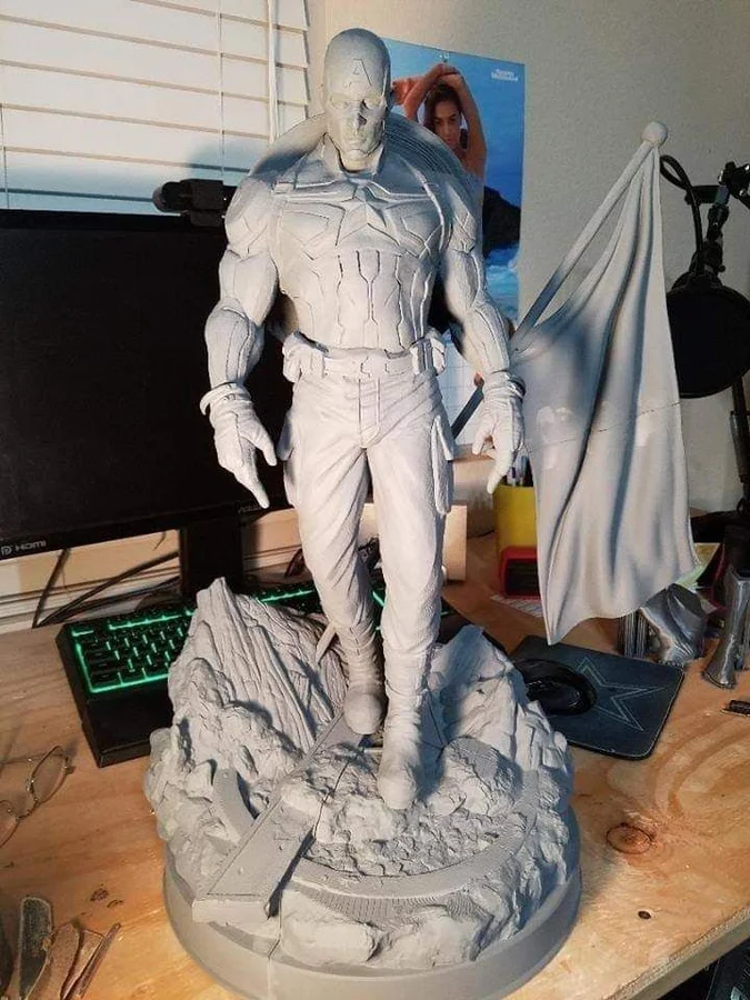 Capitan America Hight Poly Archivo STL Impresión 3D