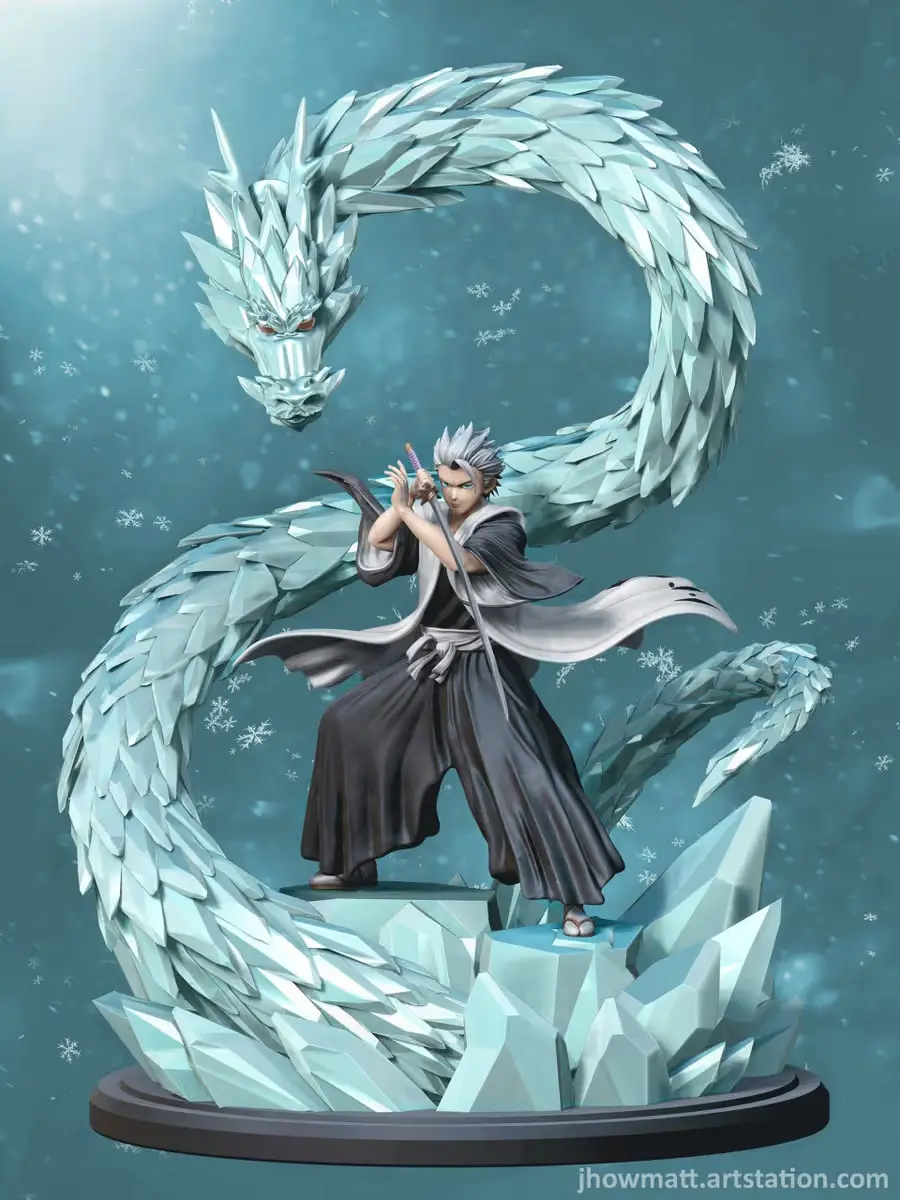Capitan Hitsugaya (Bleach) Archivo Stl Obj Para Impresion 3D