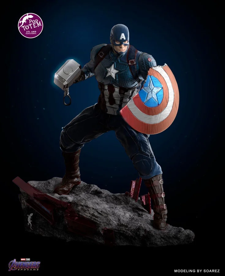 Captain America Archivo STL Impresión 3D