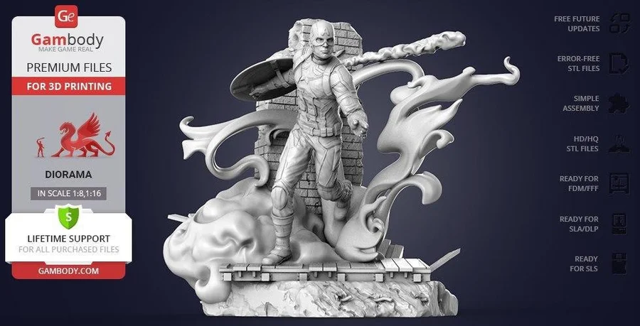 Captain America Archivo STL Impresión 3D