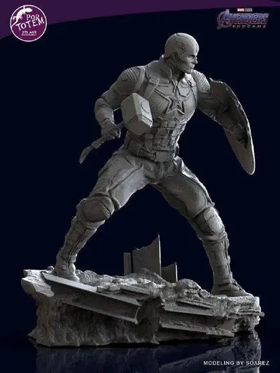 Captain America Archivo Stl Obj Para Impresion 3D