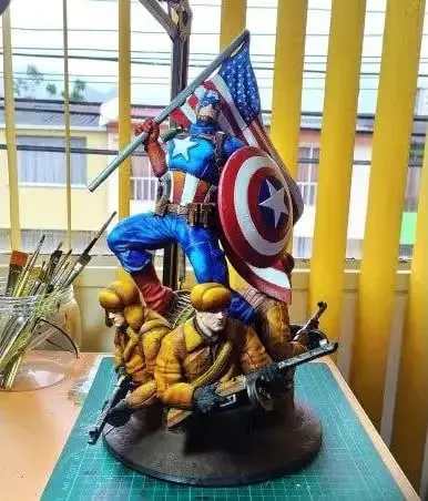 Captain America Bandera Archivo Stl Obj Para Impresion 3D
