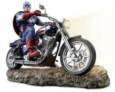 Captain America & Motorcycle Archivo STL Impresión 3D
