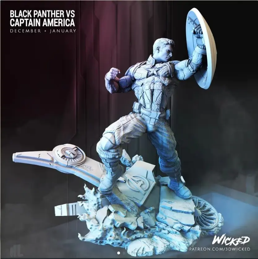 Captain America Wick Archivo Stl Para Impresion 3D