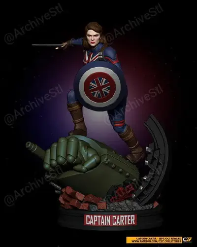 Captain Carter Archivo Stl Para Impresion 3D