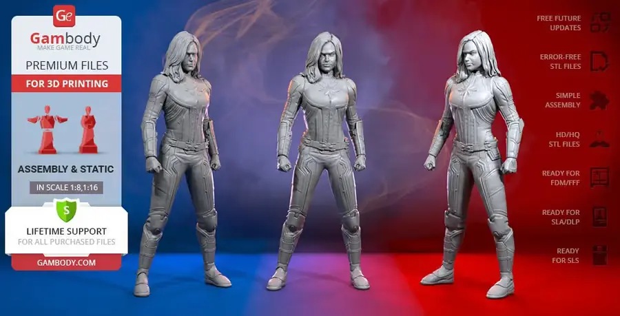 Captain Marvel Archivo Stl Para Impresion 3D