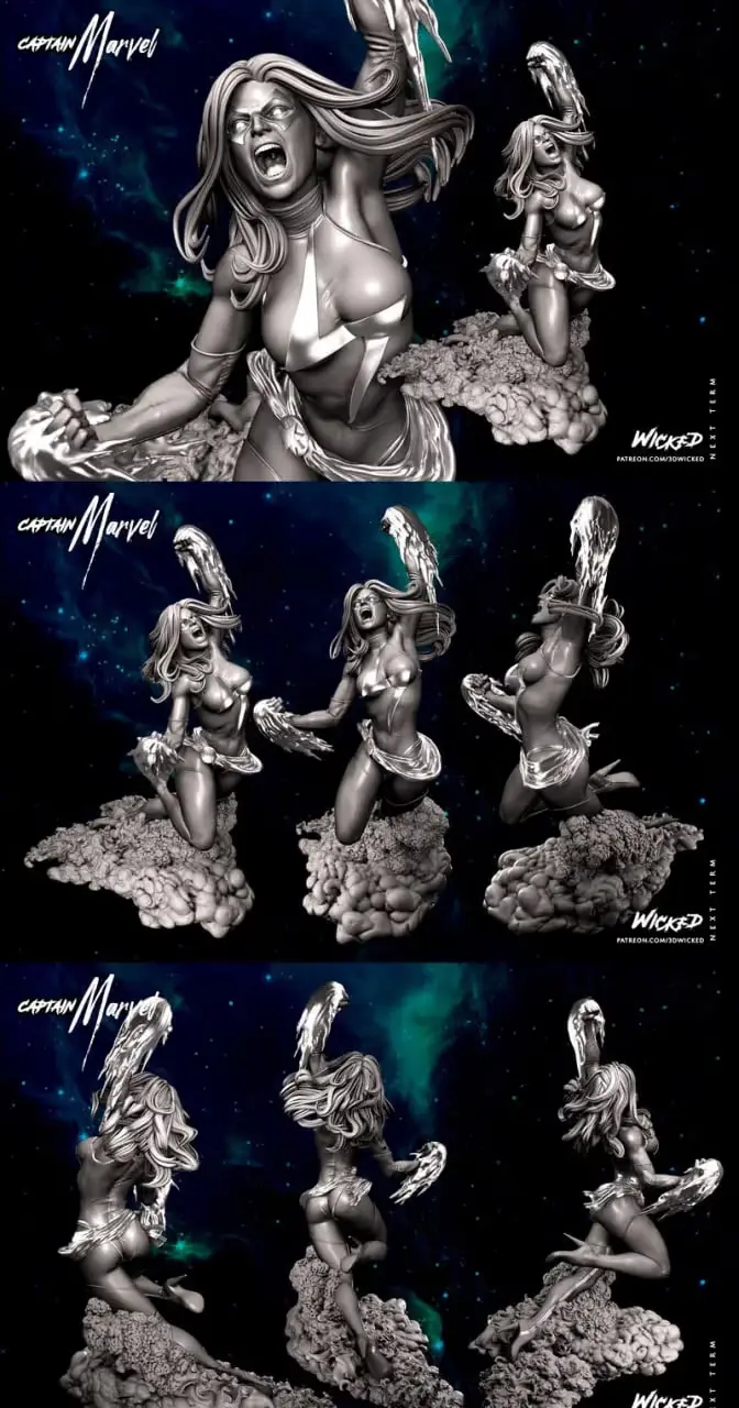 Captain Marvel Bree Olson Archivo Stl Obj Para Impresion 3D