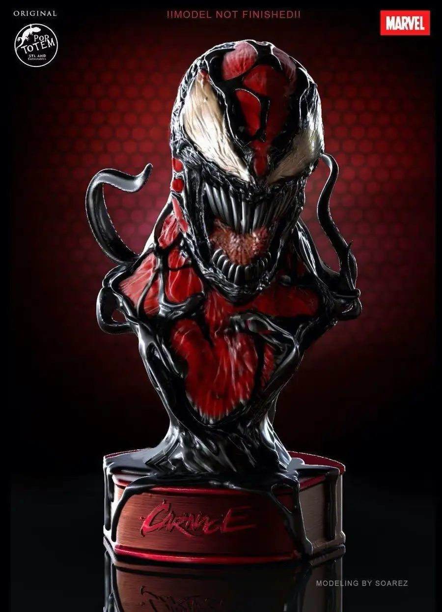 Carnage Busto Spider Man Archivo STL OBJ para Impresion 3D