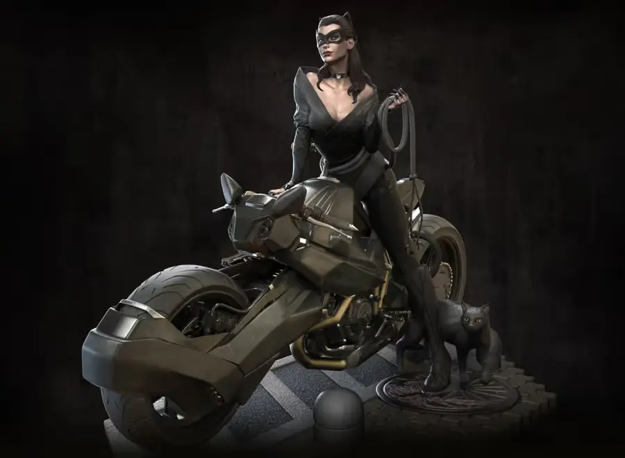 Catwoman Bike Archivo Stl Para Impresion 3D