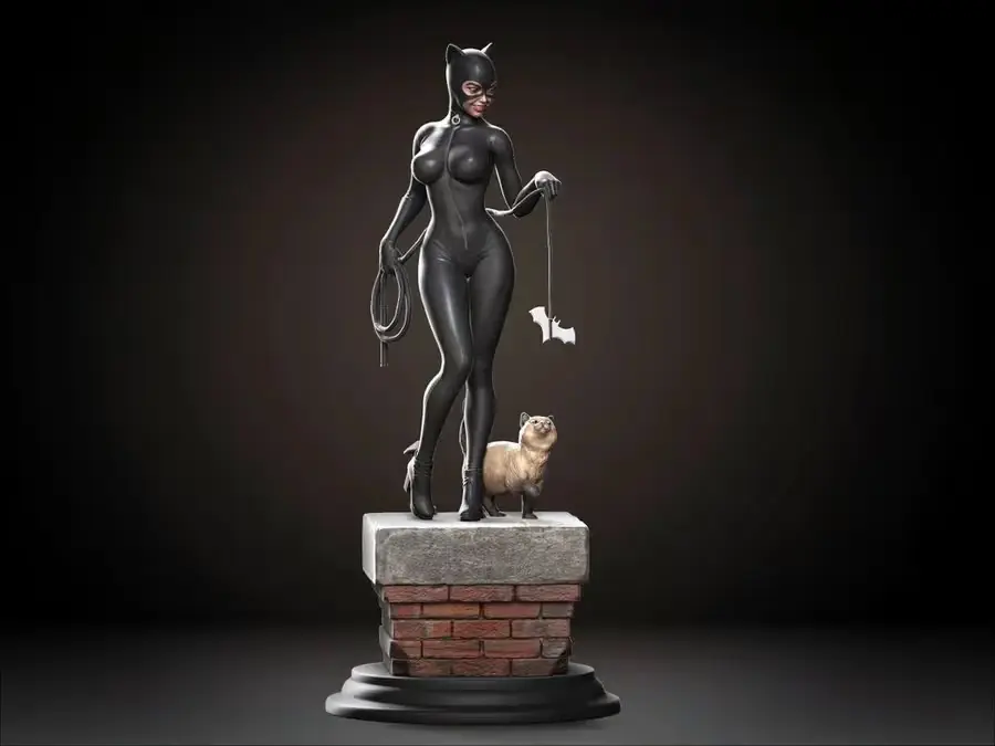 Catwoman Cat Archivo Stl Para Impresion 3D