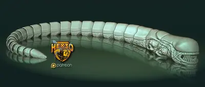 Chestburster Curvado Archivo Stl Obj Para Impresion 3D