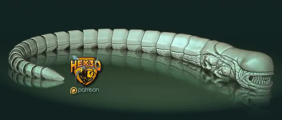 Chestburster Curvado Archivo Stl Obj Para Impresion 3D