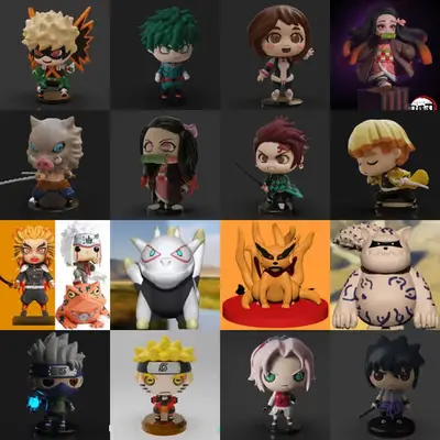 Chibis X17 Archivo Stl Para Impresión 3d