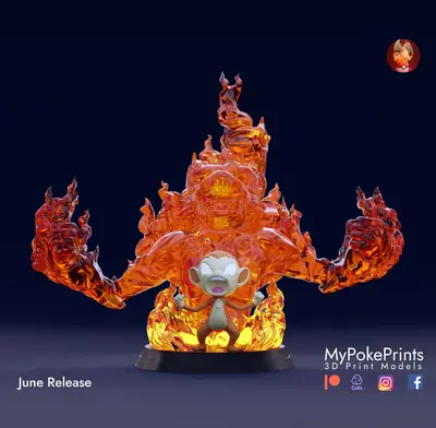 Chimchar Infernape Archivo Stl Para Impresion 3D