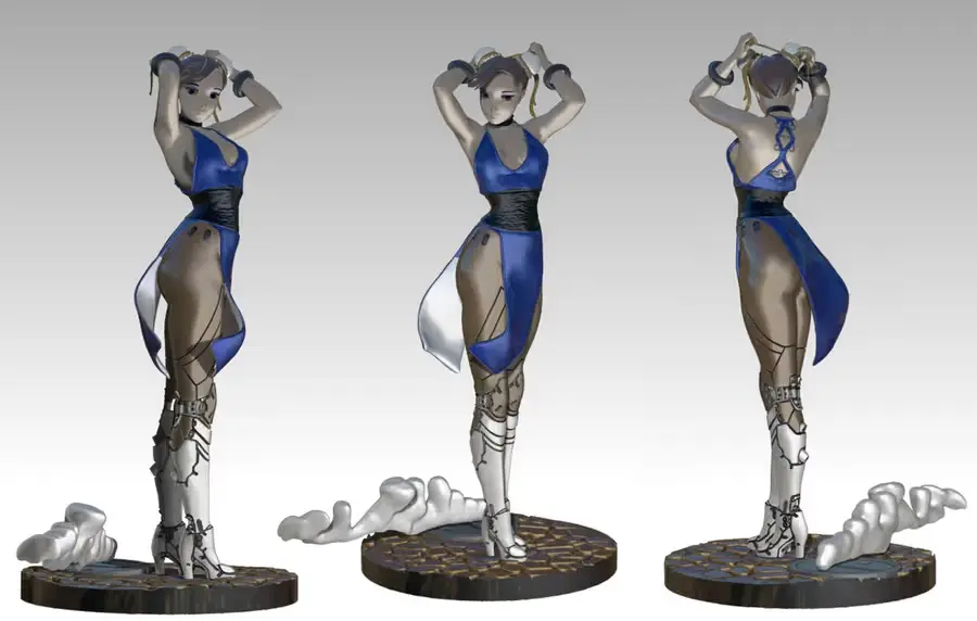 Chun Li Cyborg Archivo Stl Para Impresion 3D