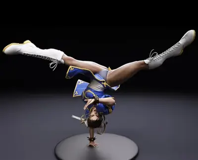 Chun-li Spinning Bird Kick Zn3 Archivo Stl Para Impresión 3d