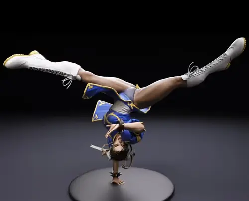 Chun-li Spinning Bird Kick Zn3 Archivo Stl Para Impresión 3d