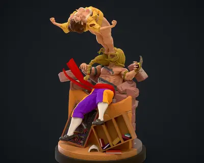 Chun Li Vs Vega Archivo Stl Obj Para Impresion 3D