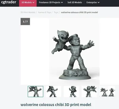 Colossus Wolverine Chibbi Archivo STL Impresión 3D