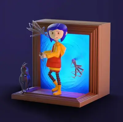 Coraline Lamp Diorama Hrm Archivo Stl Para Impresión 3d