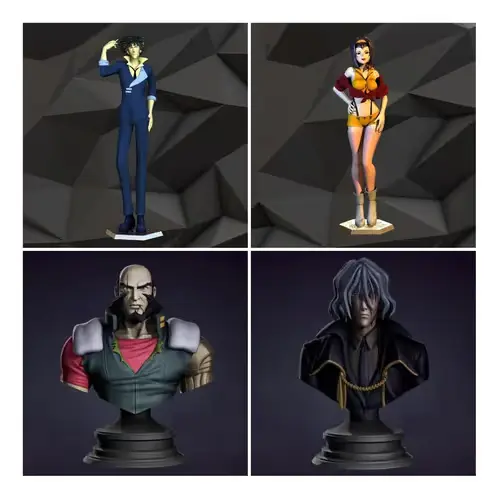 Cowboy Bebop Pack 1 X 4 Archivos Stl Para Impresión 3d