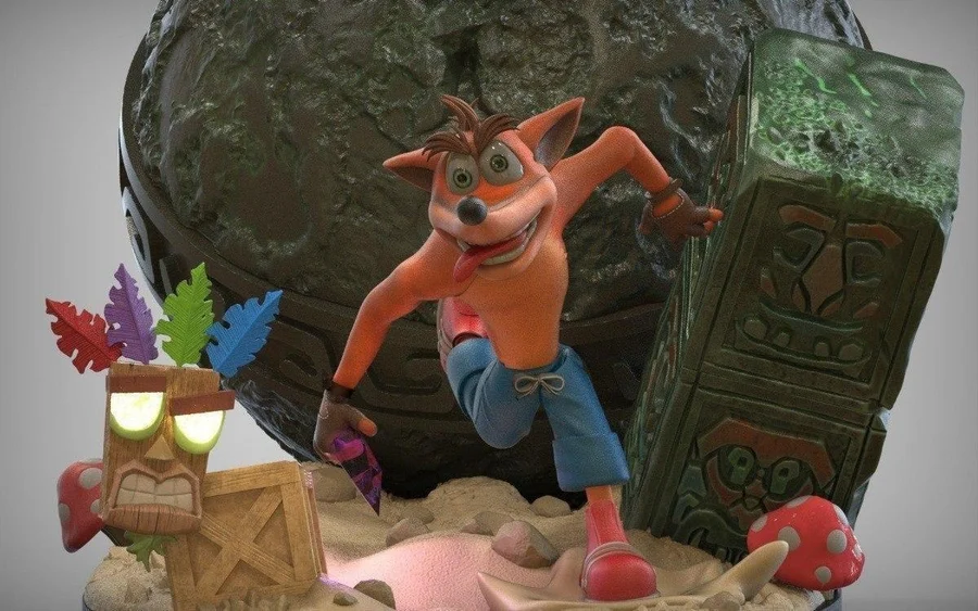 Crash Bandicoot & Ball Archivo STL Impresión 3D