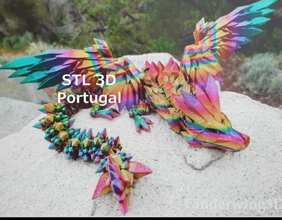 Crystal Wing Dragon Archivo Stl Obj Para Impresion 3D
