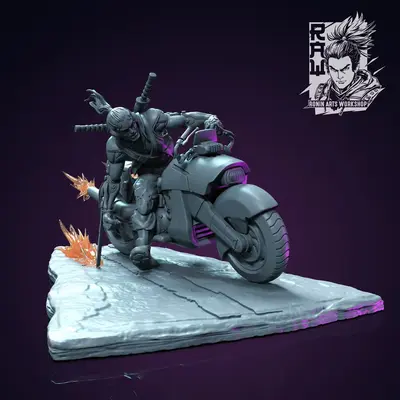 Cyberpunk Biker Takeshi Archivo Stl Para Impresion 3D