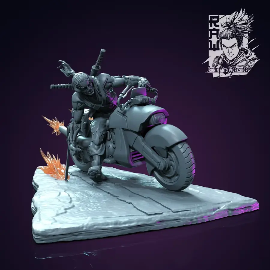 Cyberpunk Biker Takeshi Archivo Stl Para Impresion 3D