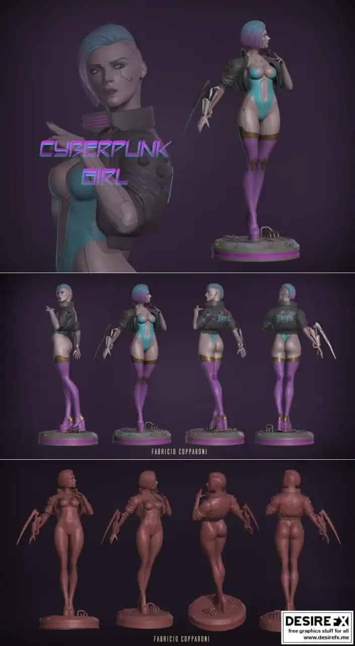 Cyberpunk Girl Archivo Stl Para Impresion 3D