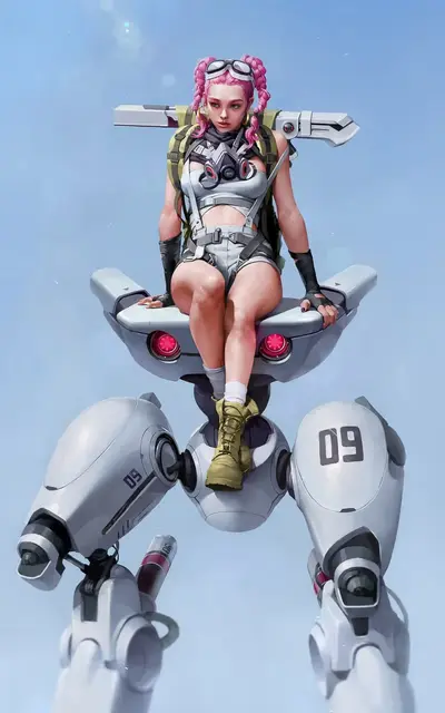 Cyberpunk Girl Y Robot Archivo Stl Para Impresion 3D