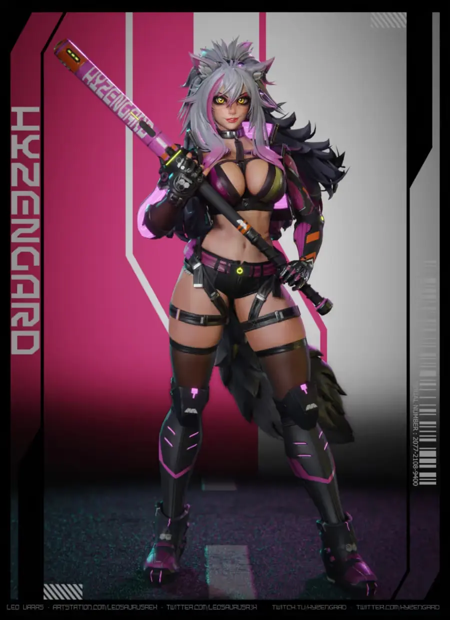 Cyberpunk Wolf Girl Archivo Stl Para Impresion 3D
