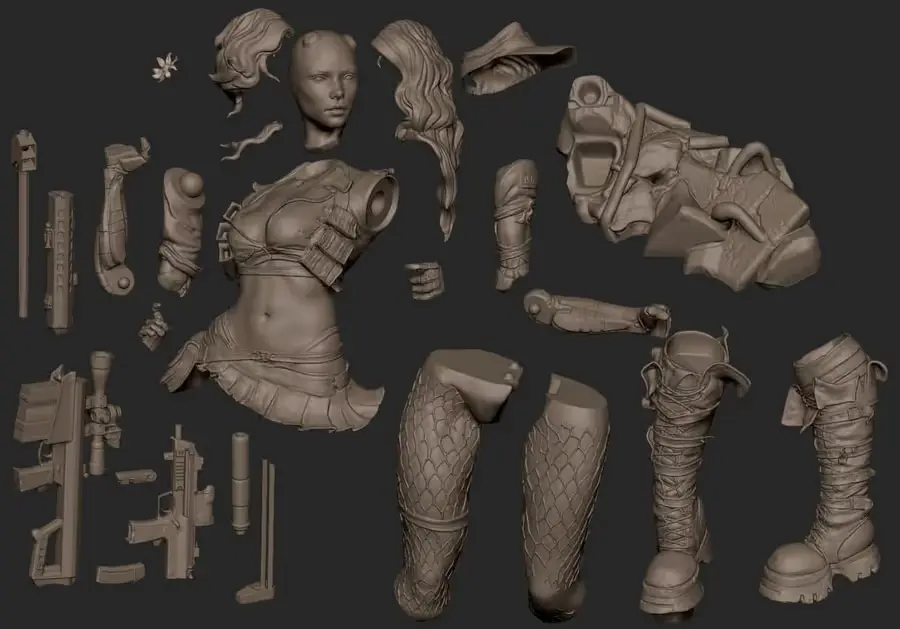 Cyborg Girl Archivo Stl Para Impresion 3D