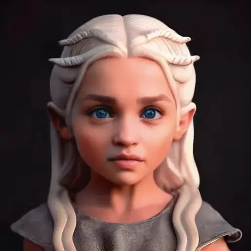 Daenerys Niña Busto Archivo Stl Para Impresion 3D