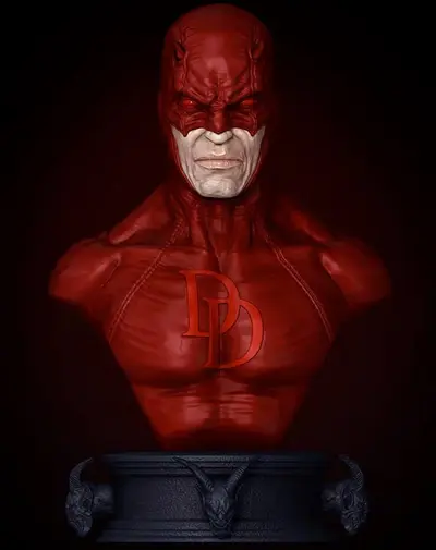 Daredevil Busto Archivo Stl Para Impresion 3D