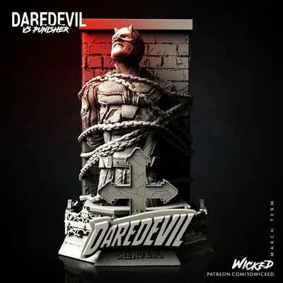 Daredevil Busto Base Archivo Stl Para Impresion 3D