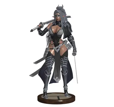Dark Elf Blader Game Ready Archivo Stl Para Impresion 3D