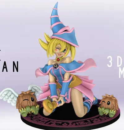 Dark Magician Girl Archivo STL OBJ para Impresion 3D